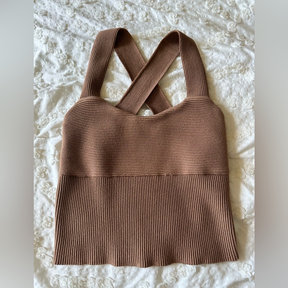 Abercrombie & Fitch Brown Ribbed Knit Tank Top
